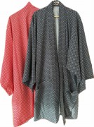 kimono męskie czarno białe czerwone wachlarze bawełna popelina unisex damskie krótkie