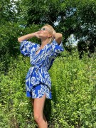 blue niebieski Hawaii set szorty koszula kimonowa zestaw na lato