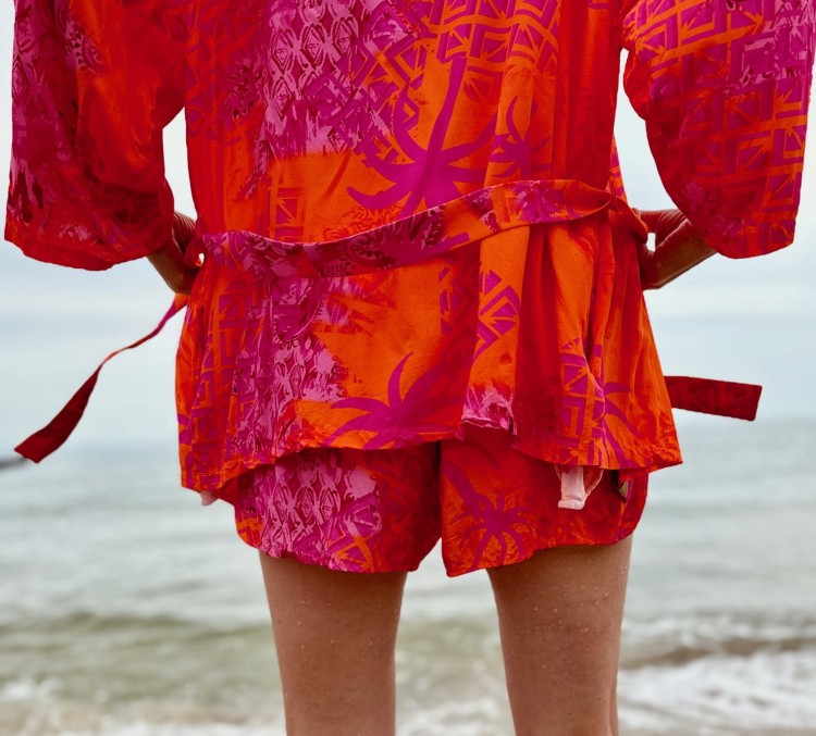 summer set kimono szorty shorts neon