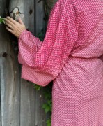 kimono męskie czerwono białe wachlarze bawełna popelina