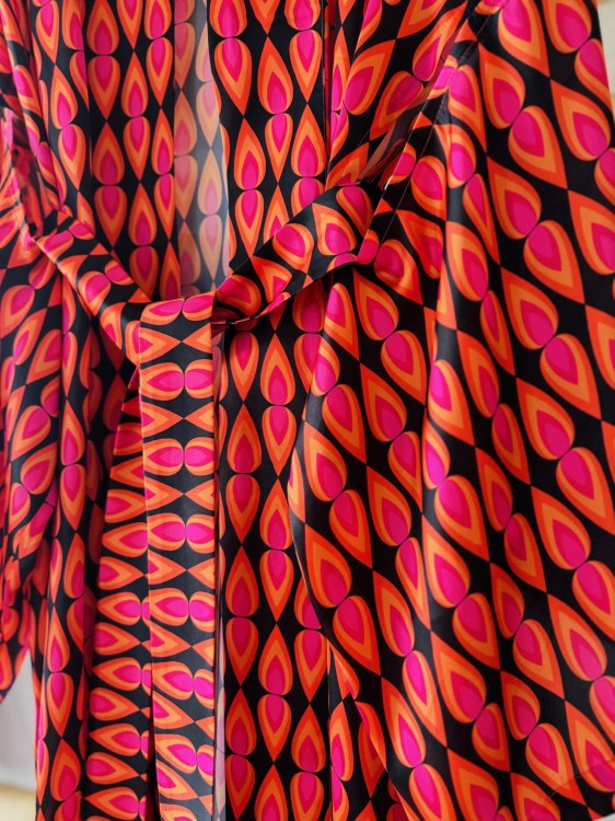 abstrakcja kimono długie satyna