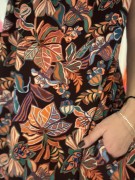 dress brown maxi long flowers