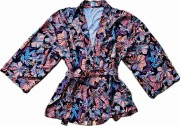 kimono brąz kwiaty autum wiskoza