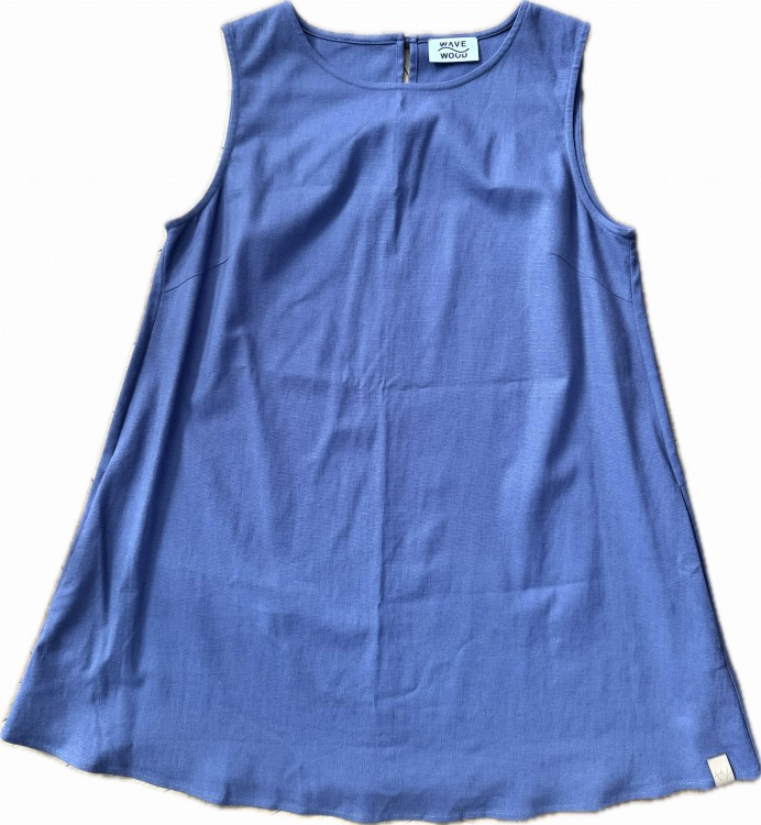 blue indigo dress mini linen