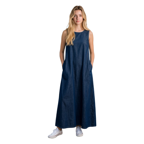 sukienka dress jeans maxi long długa