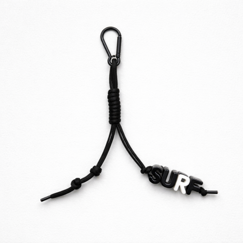 key ring brelok napis wave black czarny