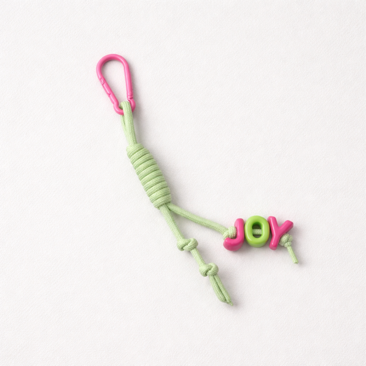 key ring brelok napis joy róż zieleń