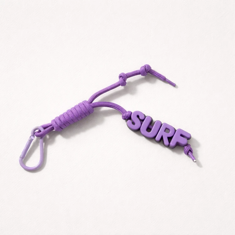 key ring brelok napis surf violet fioletowy do kluczy breloczek