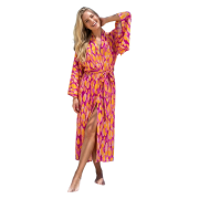 soczyste wiskoza kimono długie wzory pomarańcz róż