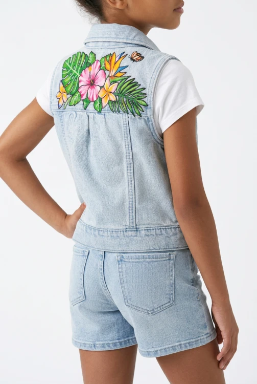dziewczynka kurtka kwiaty vintage aloha