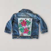 kurtka mini jeans aloha kwiaty malowana kid