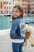 kurtka jeans kwiaty hawaje dziecko