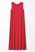 czerwona red long długa dress sukienka kieszenie letnia