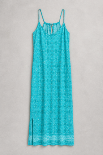 Turkusowa sukienka blue lagoon dress long wiskoza