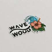 koszulka kwiaty aloha flower craft ręcznie malowane wave wood tshirt byadula