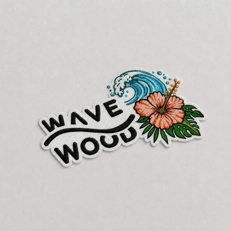 koszulka kwiaty aloha flower craft ręcznie malowane wave wood tshirt byadula