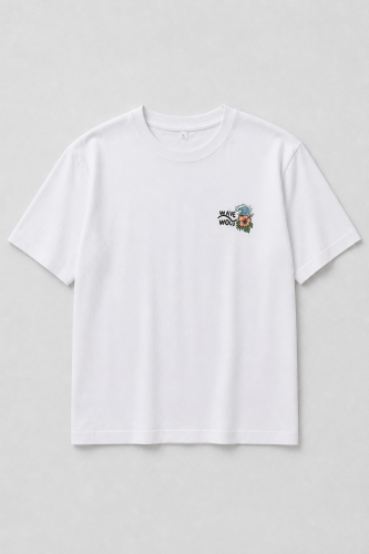koszulka kwiaty aloha flower craft ręcznie malowane wave wood tshirt byadula
