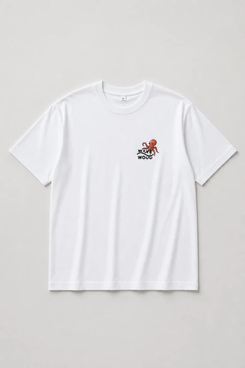 koszulka octopus ośmiornica draft ręcznie malowane wave wood tshirt unisex men męska damska
