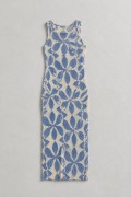 tuba tube sukienka w kwiaty summer blue siateczkowa długa dress bawełna