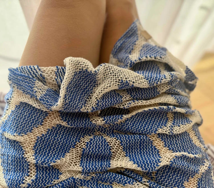 tuba tube sukienka w kwiaty summer blue siateczkowa długa dress bawełna