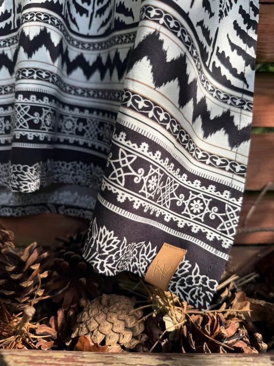 sukienka wakacyjna paprocie czarno biała długa long dress Summer