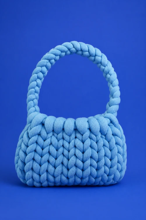 włóczka bawełna niebieska blue bag summer torba torebka