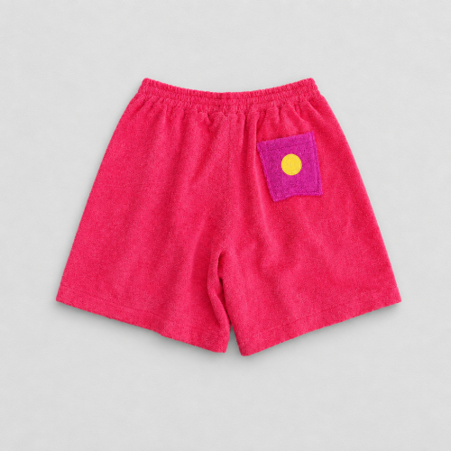 coral koral spodenki shorts szorty kieszeń róż frotte