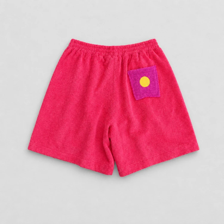 coral koral spodenki shorts szorty kieszeń róż frotte