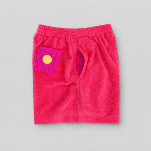 coral koral spodenki shorts szorty kieszeń róż frotte