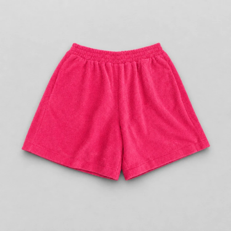 coral koral spodenki shorts szorty kieszeń róż frotte wavwood