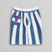 paski kolor frotte spodenki stripes szorty shorts niebieskie białe