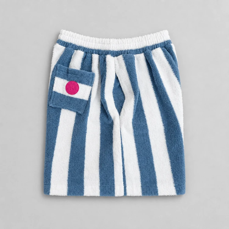 paski kolor frotte spodenki stripes szorty shorts niebieskie białe