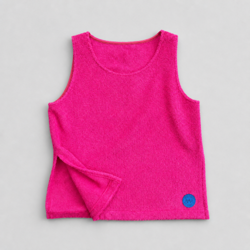magenta róż różowe frotte top bluzka