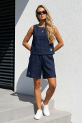 set jeans spodenki szorty top letni komplet