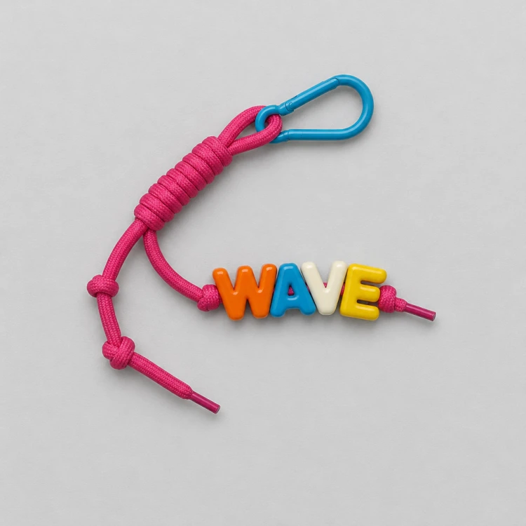 Keyring wave napis brelok breloczek do kluczy róż różowy