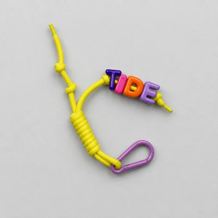 brelok handmade key ring breloczek żółty tide