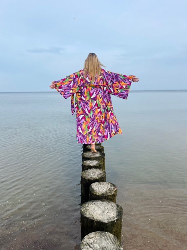 kimono egzotyczne kwiaty