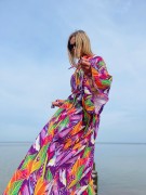 kimono birds exotic kolory
