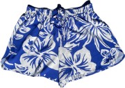 spodenki niebieskie blue kwiat hawajskie wiskoza