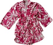 pink róż Hawaii set szorty koszula kimonowa zestaw